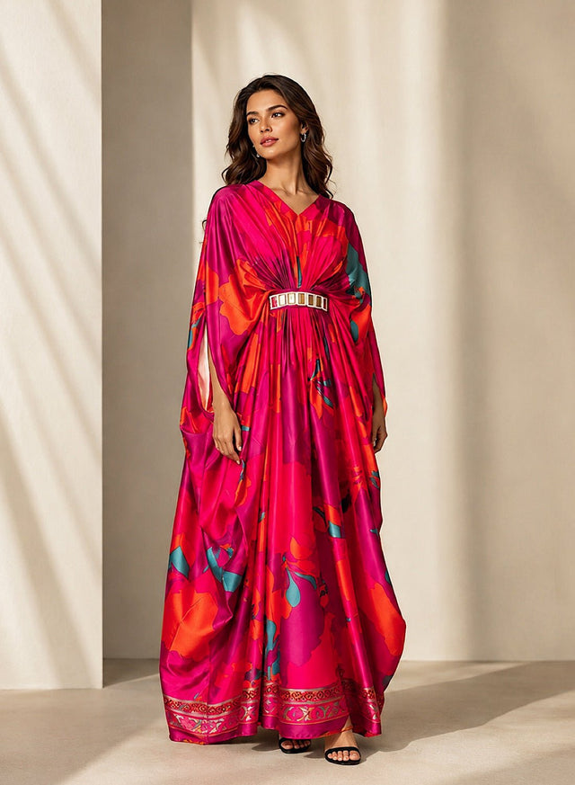 Fuschia pink kaftan - Kaftan - Mizyana
