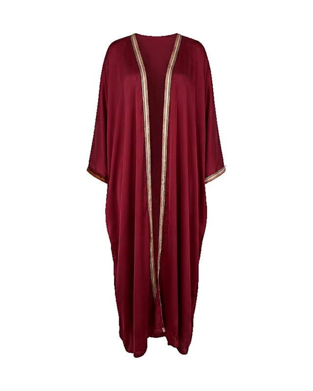 Garnet Moroccan Accent Abaya - Abaya - Mizyana