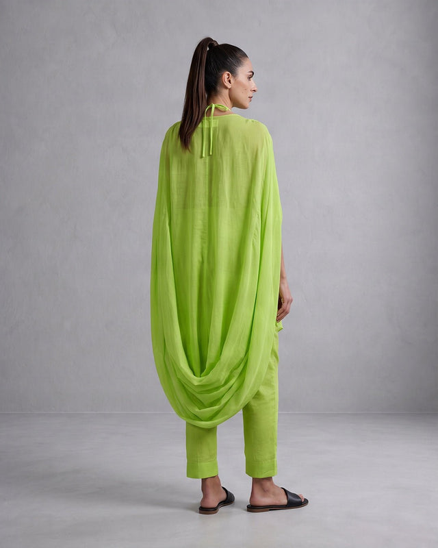 Gathered Cowl Cotton Tunic 3-Piece Set - Three-Piece Set - Mizyana