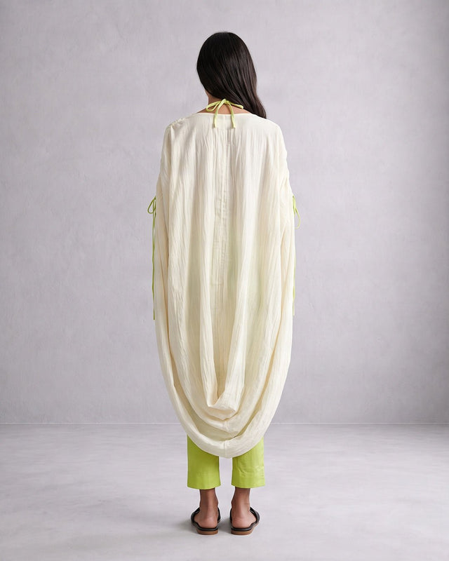Gathered Cowl Cotton Tunic 3-Piece Set - Three-Piece Set - Mizyana