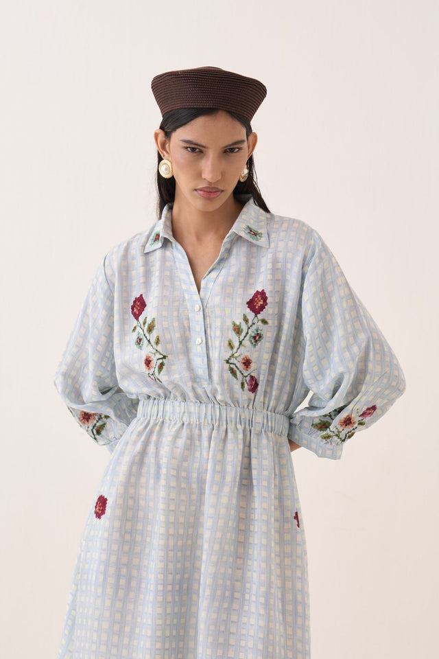 Gingham Poem Dress - Dress - Mizyana