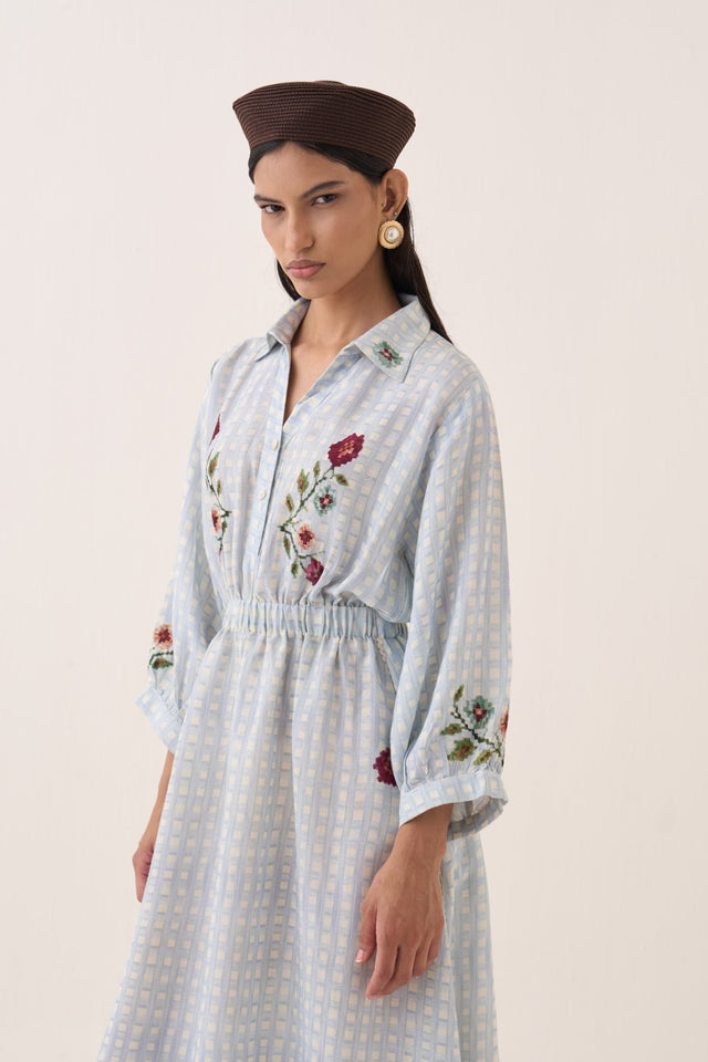 Gingham Poem Dress - Dress - Mizyana