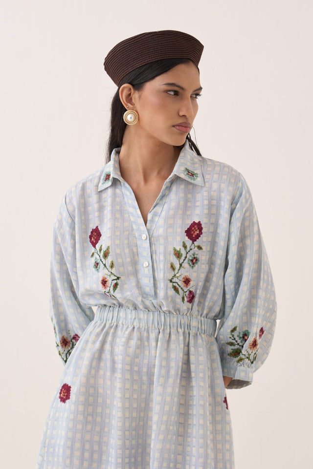 Gingham Poem Dress - Dress - Mizyana