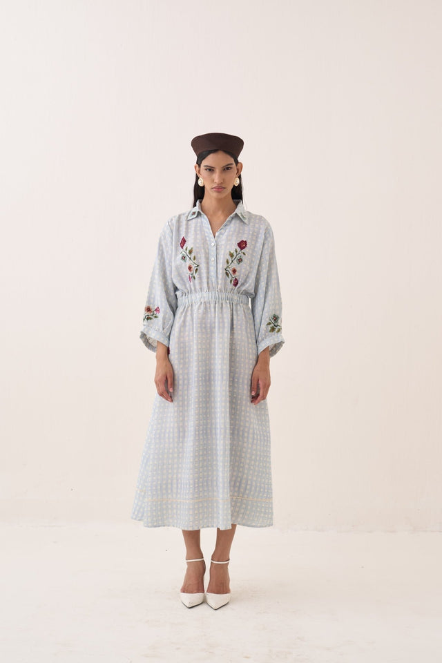 Gingham Poem Dress - Dress - Mizyana