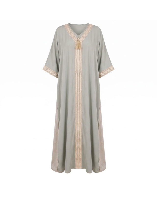 Gold Embroidered Jacquard Jalabiya - Jalabiya - Mizyana