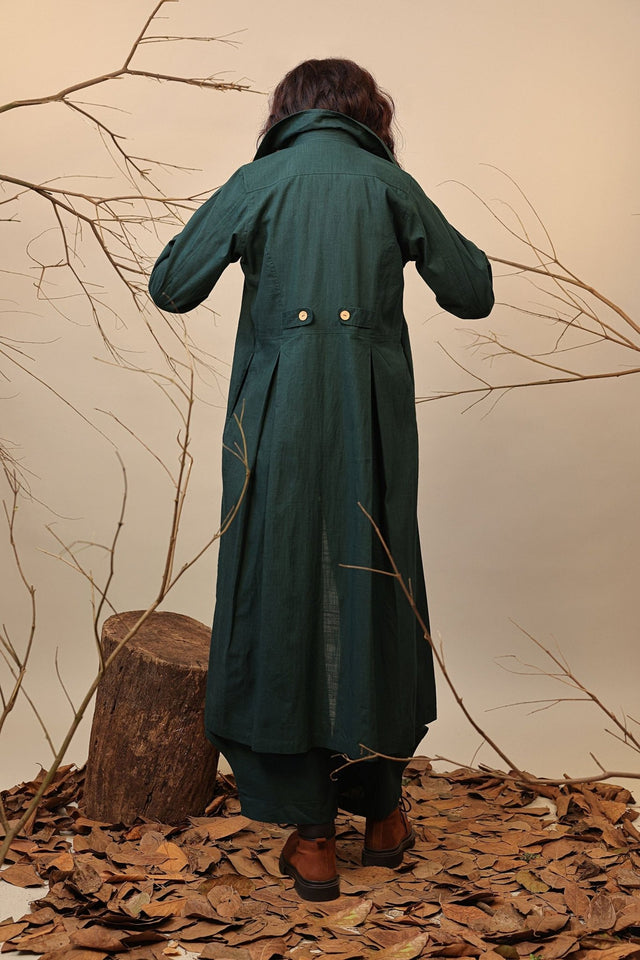 Green Cali Trench Jacket Set (3 PCS) - Three-Piece Set - Mizyana