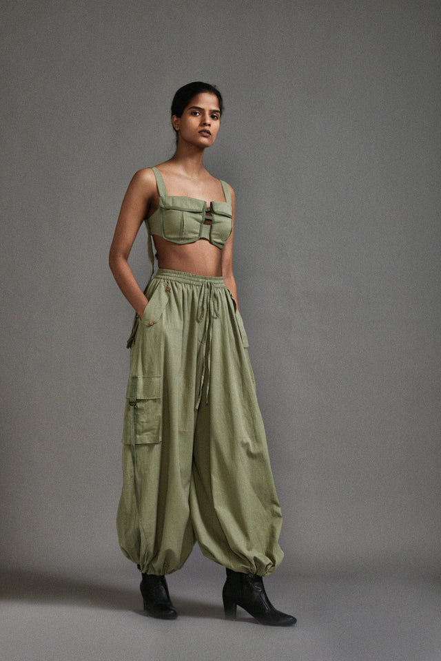 Green Cargo Pants - Trousers - Mizyana