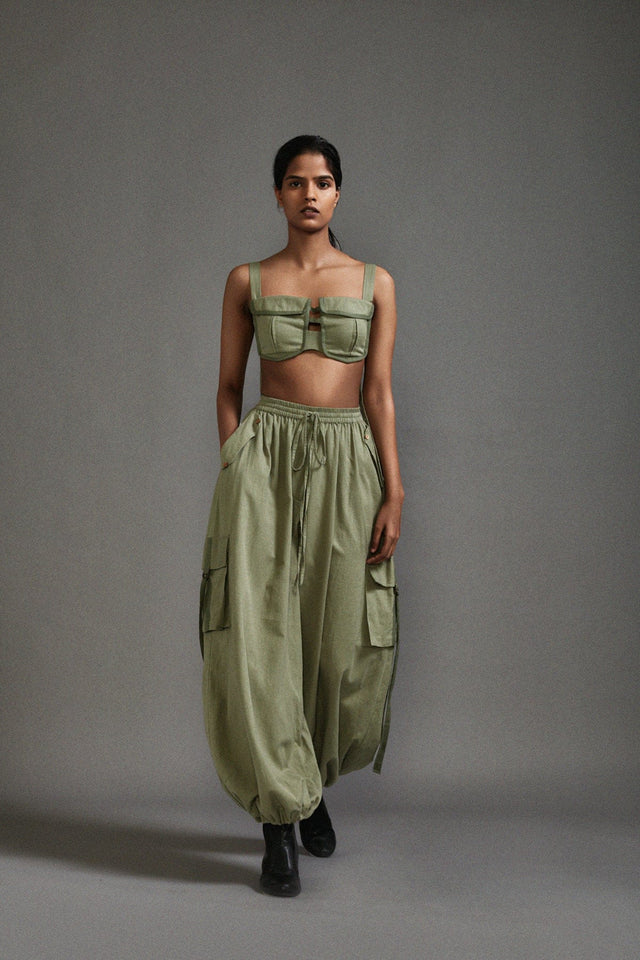 Green Cargo Pants - Trousers - Mizyana