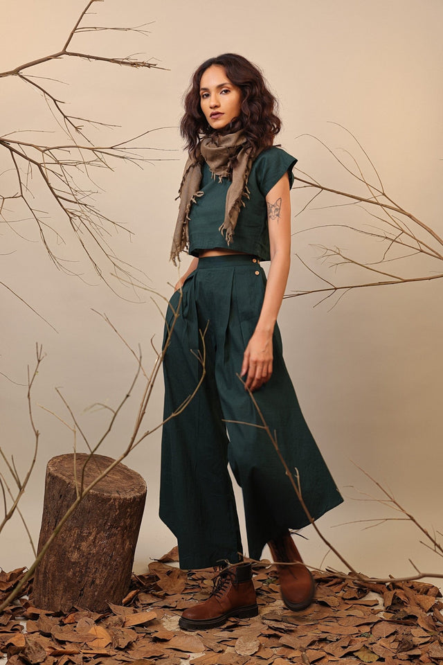 Green PL Cowl Pants - Trousers - Mizyana