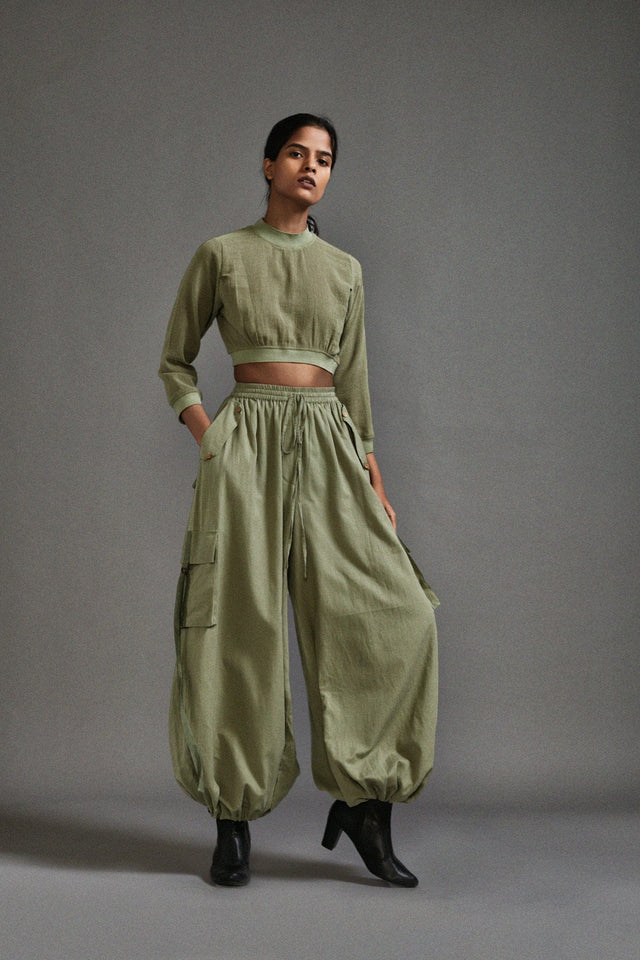 Green Safari Crop Top - Shirt - Mizyana