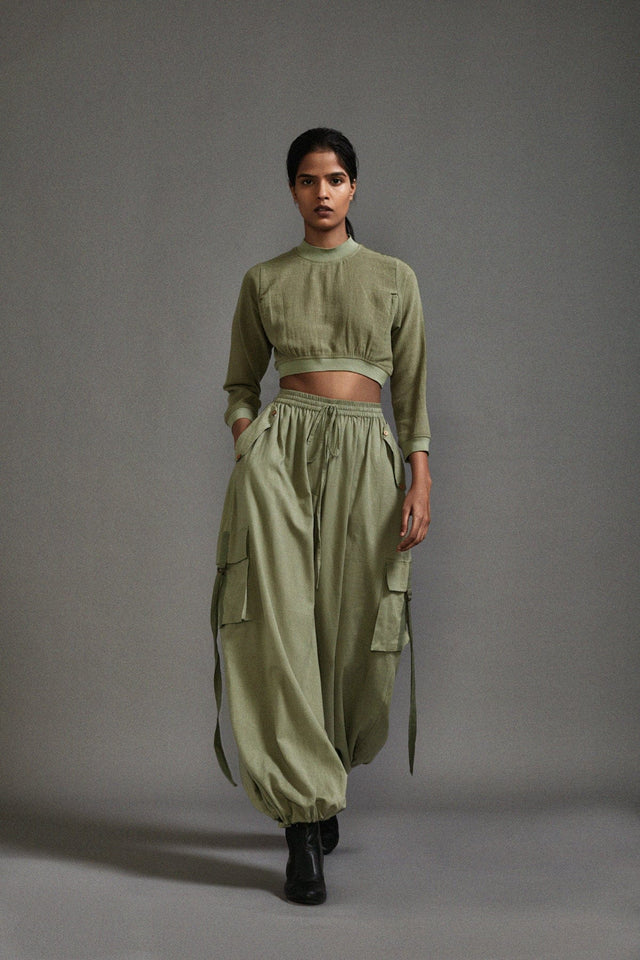 Green Safari Crop Top - Shirt - Mizyana