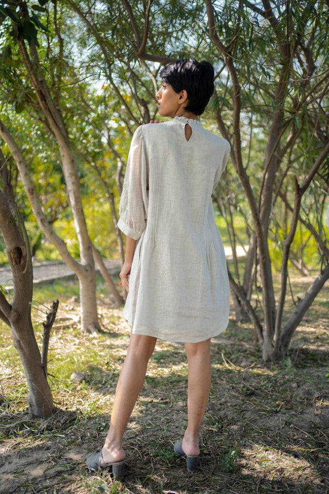 Grey Applique Dress - Dress - Mizyana