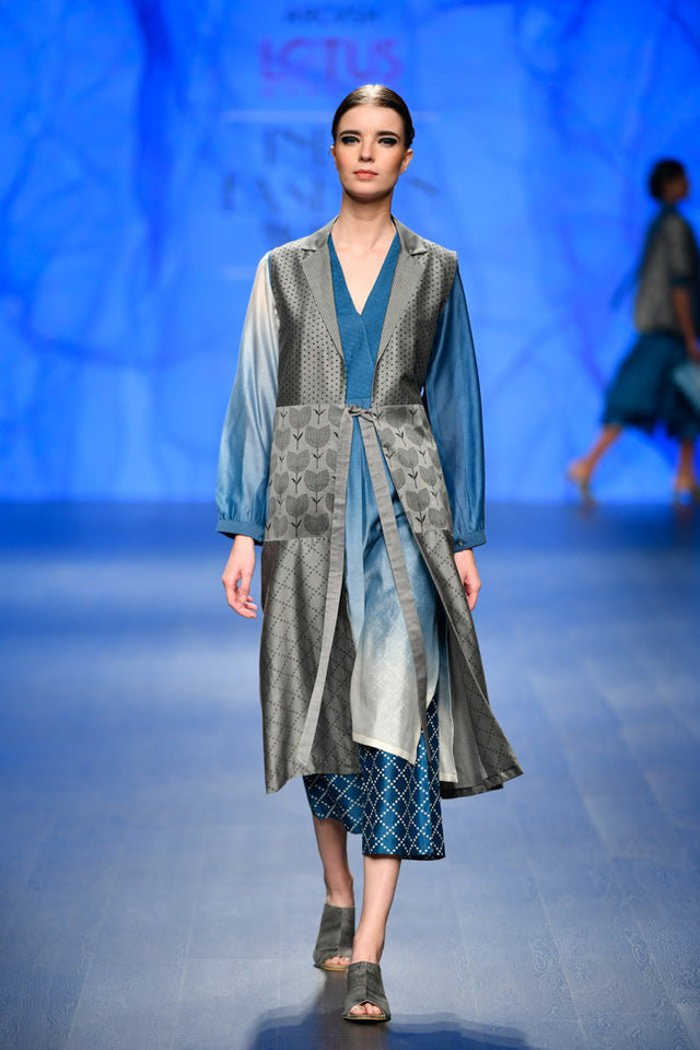 Grey Printed Jacket - Jacket - Mizyana