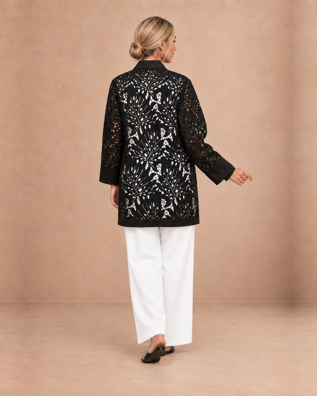 Guipure Botanical Lace Jacket - Jacket - Mizyana