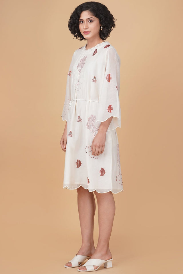 Hakoni print cotton chanderi dress - Dress - Mizyana