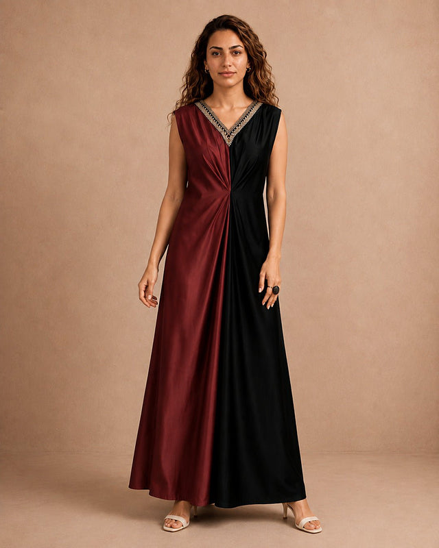 Harf Colorblock Dress - Dress - Mizyana