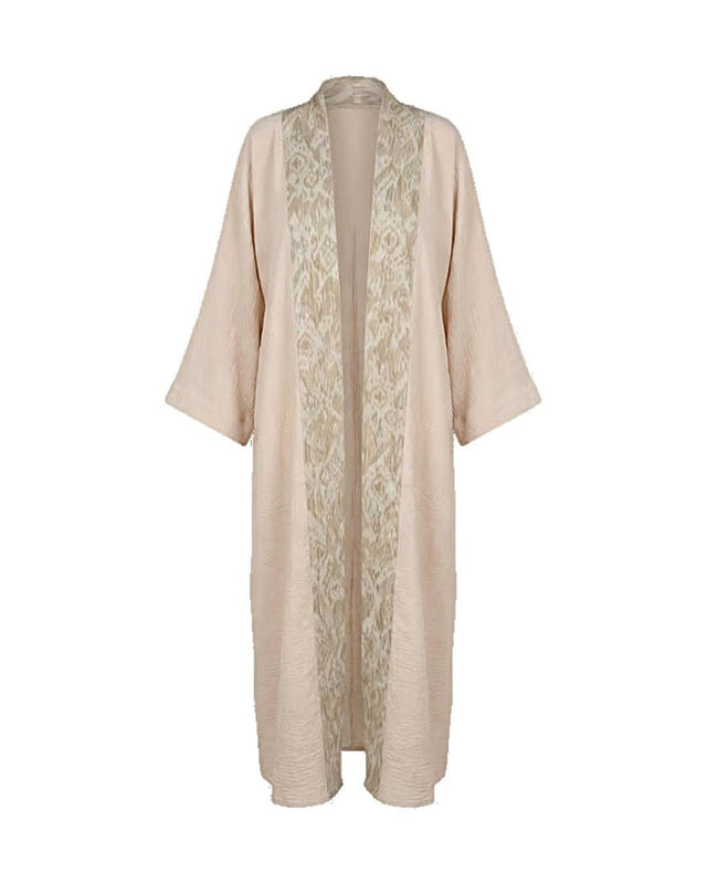 Heritage Brocade Embellished Open Abaya - Abaya - Mizyana