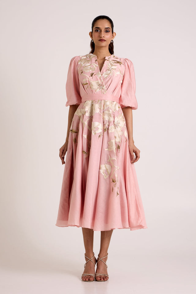 Ice Pink Saira - Circular Midi Dress - Dress - Mizyana