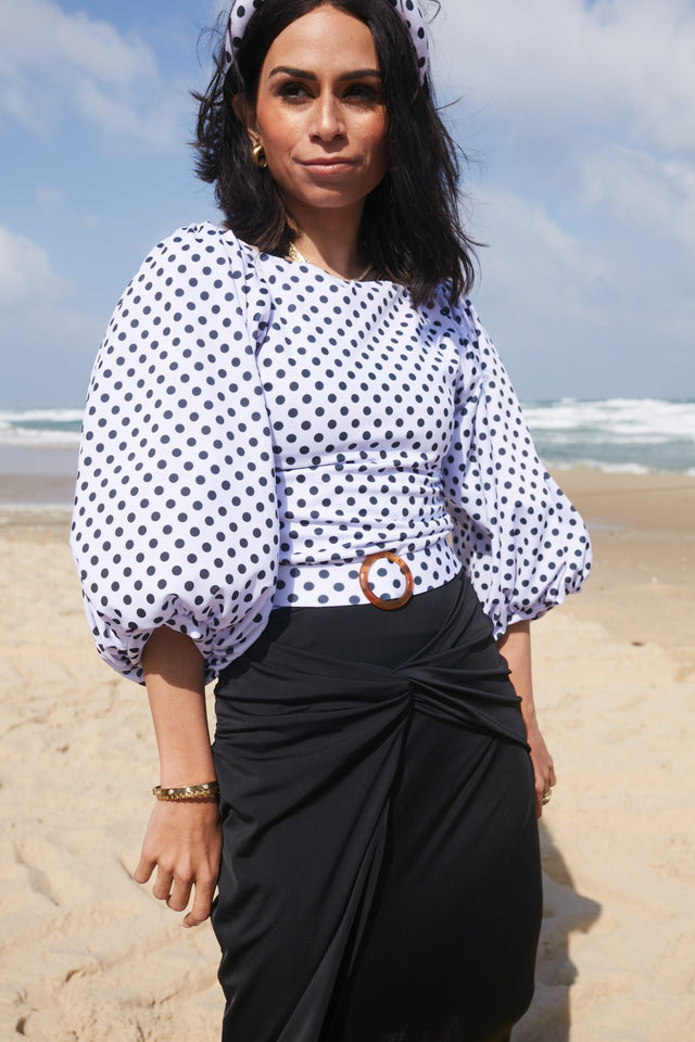 Rachelle swim set with Lia skirt - Polka dots