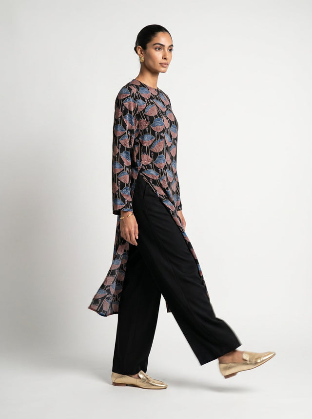Iva Black Modal Kurta set - Two-Piece Set - Mizyana