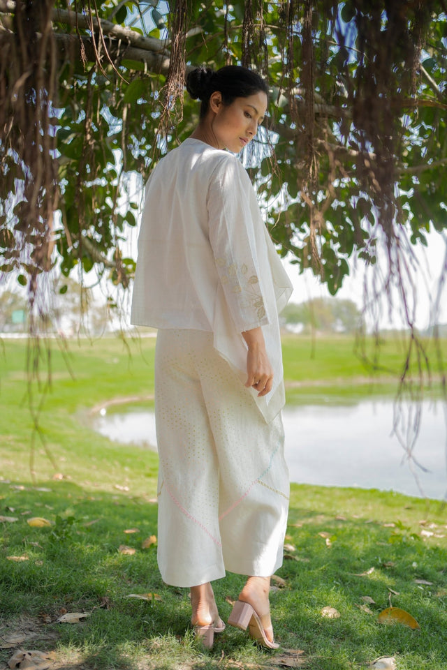 Ivory Jacket and Top - Two-Piece Set - Mizyana