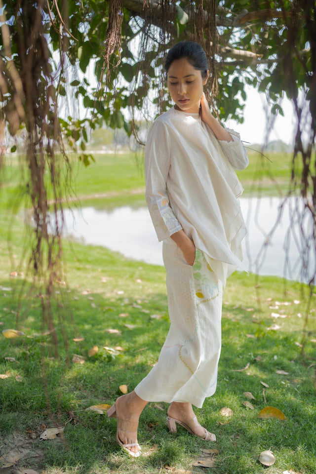 Ivory Jacket and Top - Two-Piece Set - Mizyana