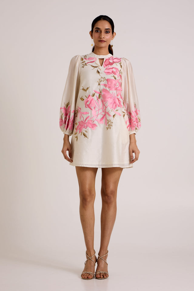 Ivory Nidam - In-Bloom Short Dress - Dress - Mizyana