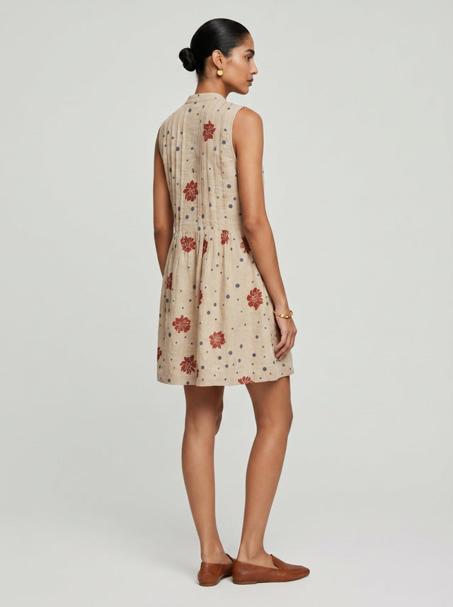 Ivy Beige Cotton Dress - Dress - Mizyana