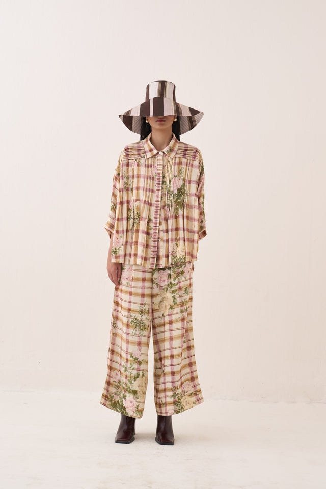 Jaali Rose Pintuck Shirt Set - Two-Piece Set - Mizyana