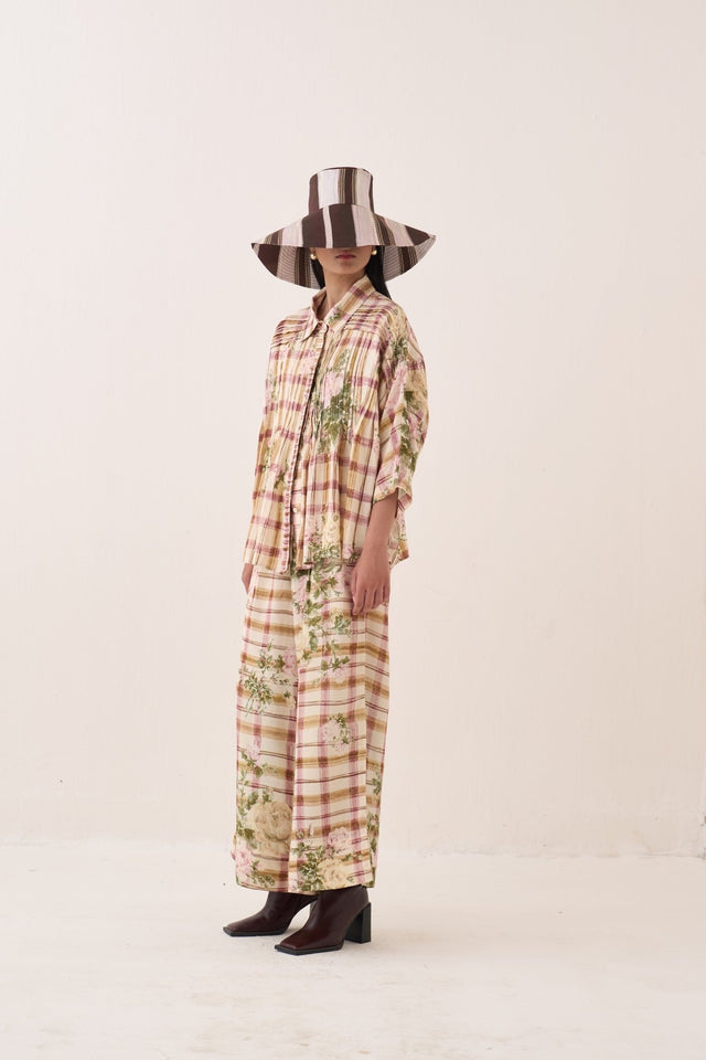 Jaali Rose Pintuck Shirt Set - Two-Piece Set - Mizyana