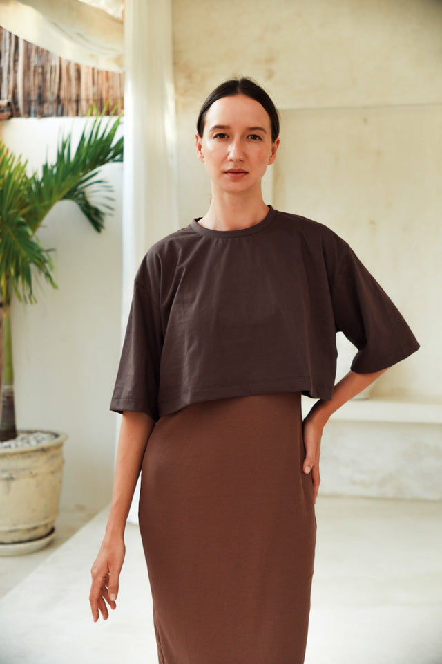 Jia set - Brown - Two-Piece Set - Mizyana