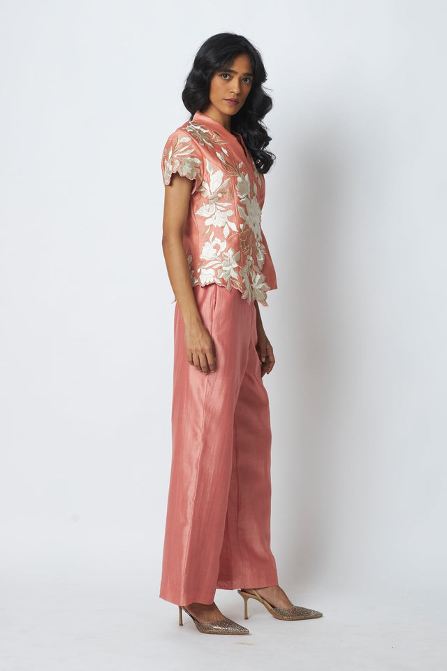 Kumud - Window Wrap Vest & Pant Set - Co-ord Set - Mizyana