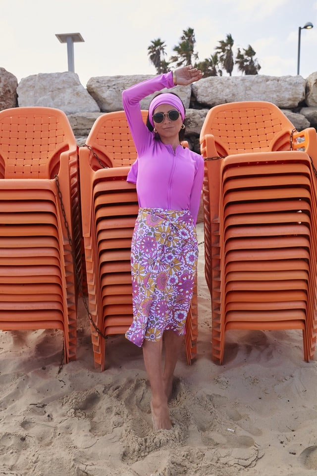 Levana swim set with Sofia skirt - Fushia (Final Sale) - Swim Set - Mizyana