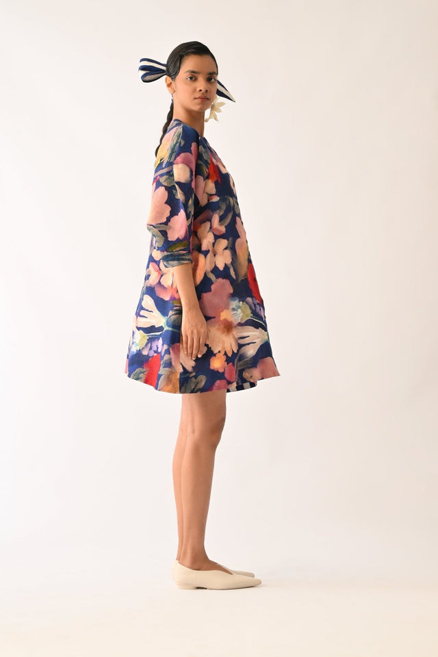 Liberty RB Bubble Sleeve Aline Short Dress - Dress - Mizyana