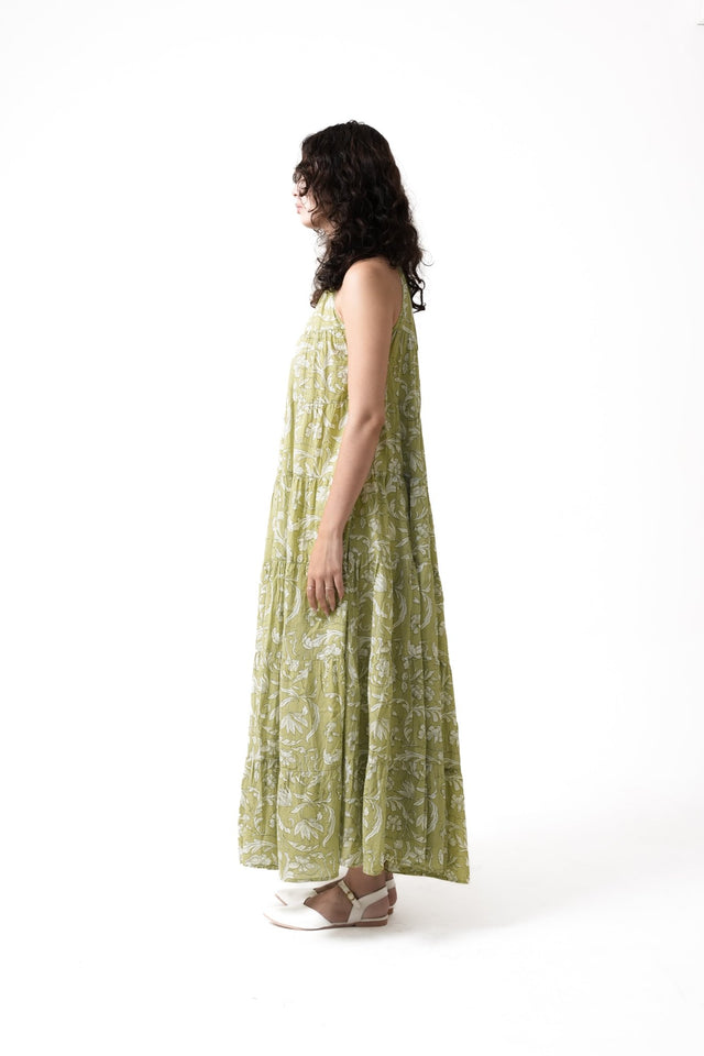 Lila Neck Gathered Dress - Pear - Dress - Mizyana