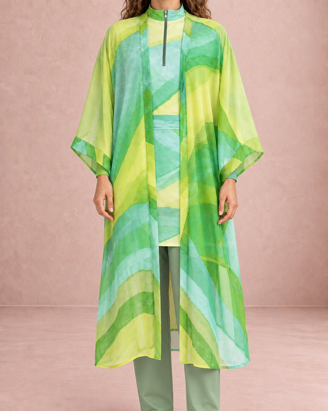 Lime Fusion Kimono - Swimwear Kimono - Mizyana