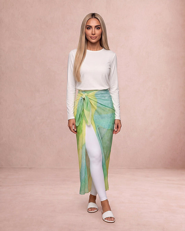 Lime Fusion Waist Wrap - Swim Cover-Up - Mizyana