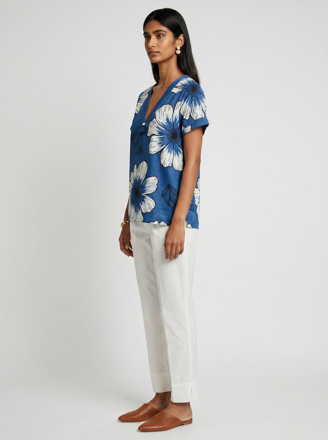 Lin Blue Modal Top - Shirt - Mizyana