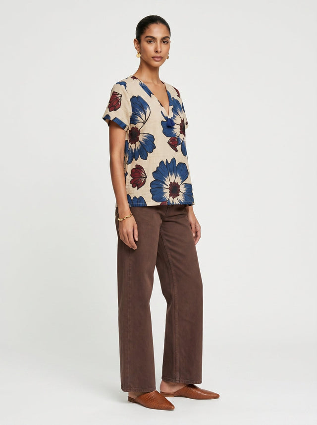 Lin White Chanderi Top - Shirt - Mizyana
