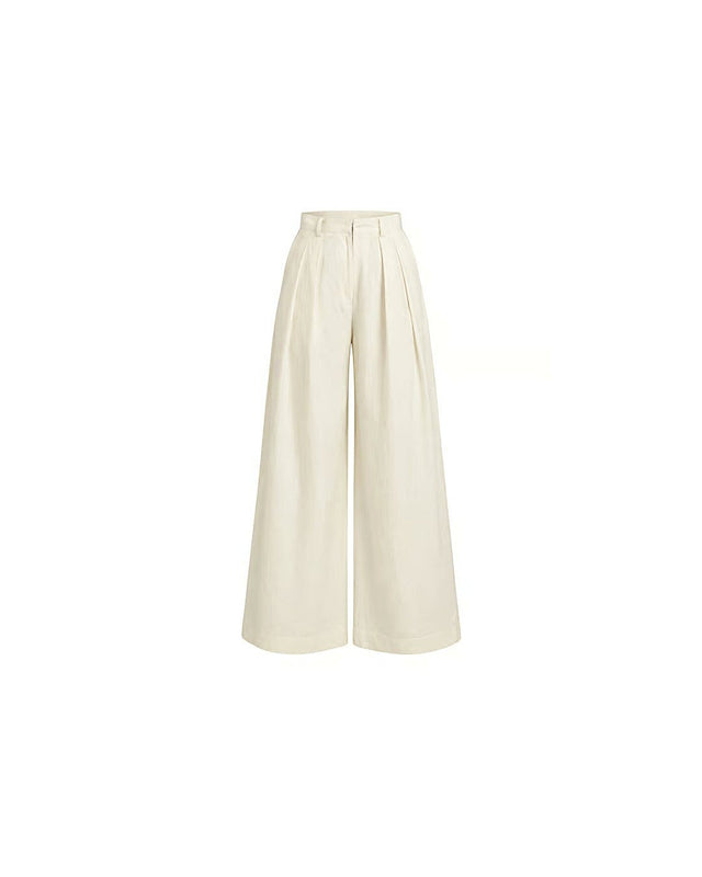 Long Pleated Cotton Trouser - Trousers - Mizyana