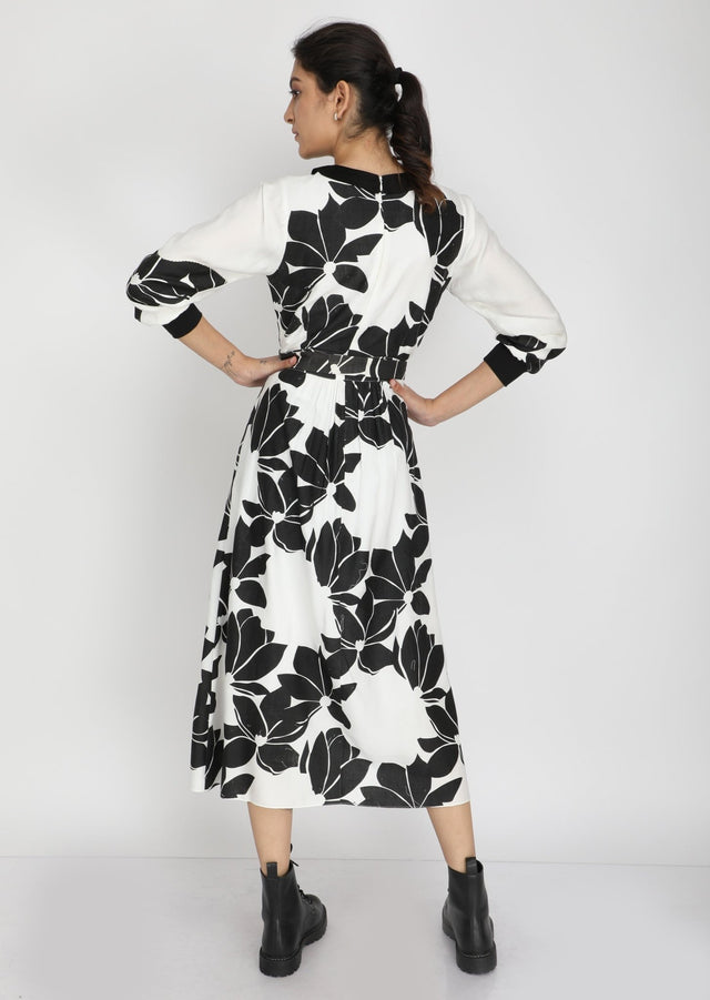 Lotus print dress - Dress - Mizyana
