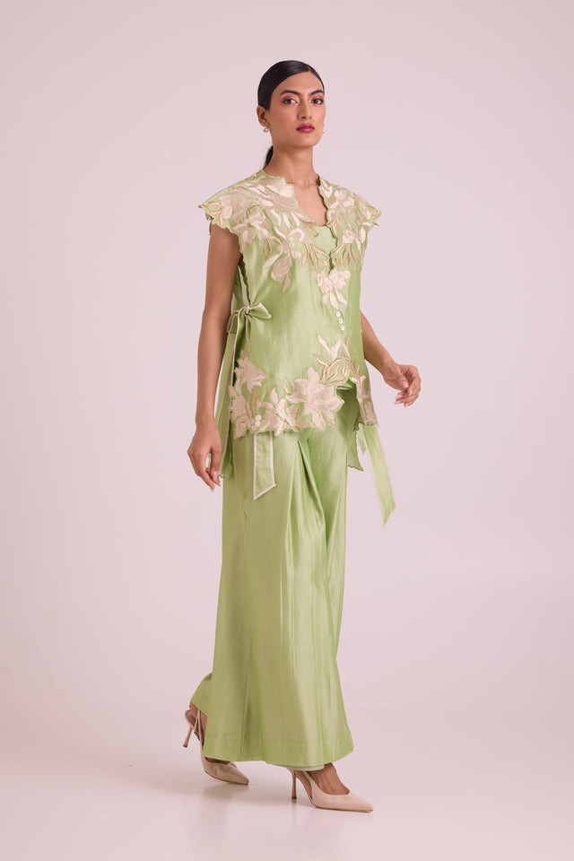 Lumi - Floating Cape with Inner & Pants - Two-Piece Set - Mizyana