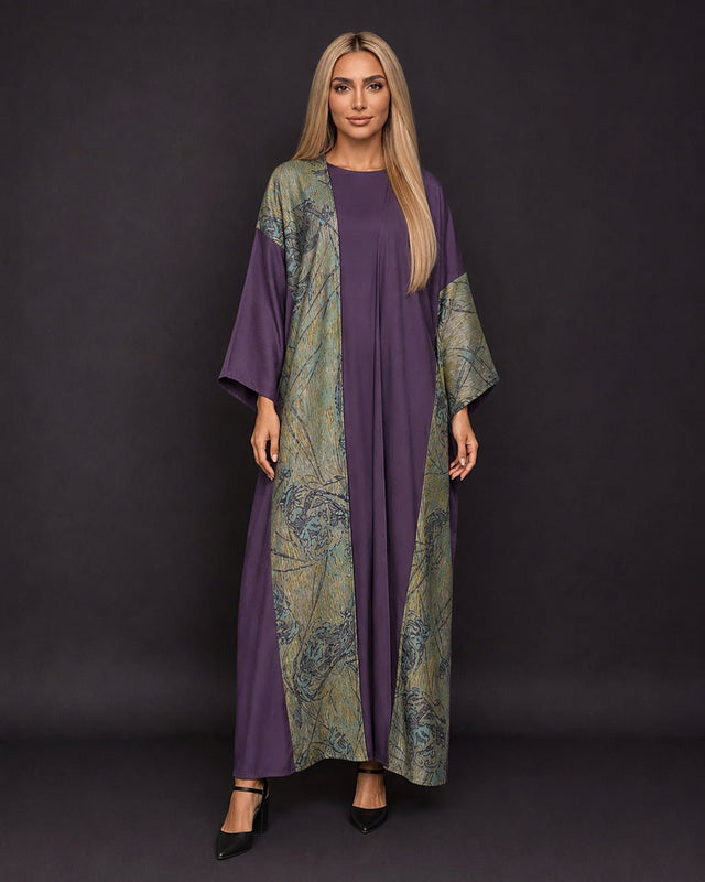 Majestic Brocade Abaya Set - Abaya - Mizyana