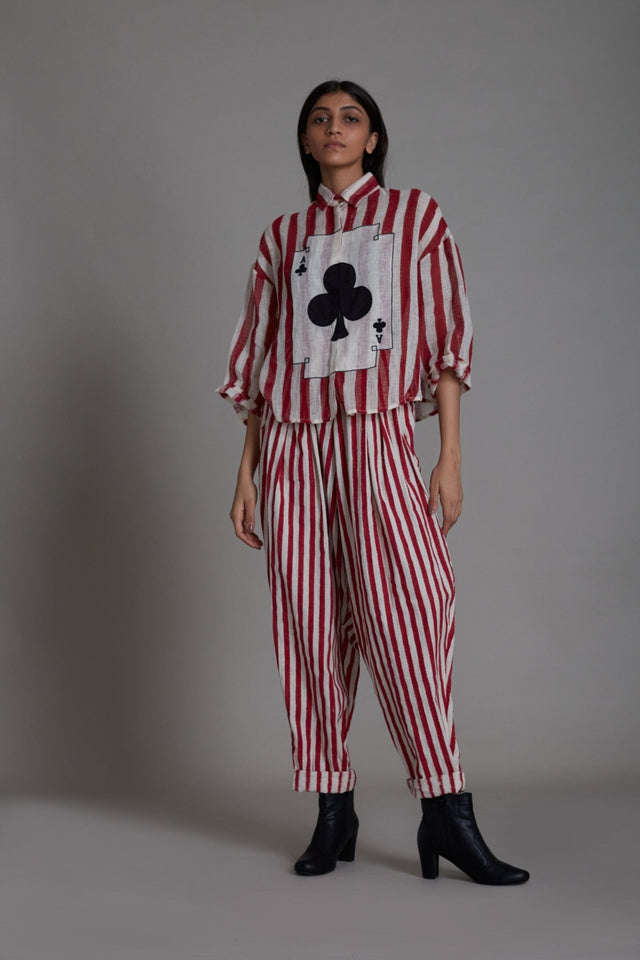 Mati Ikka Balloon Pants-Red Stripe - Trousers - Mizyana