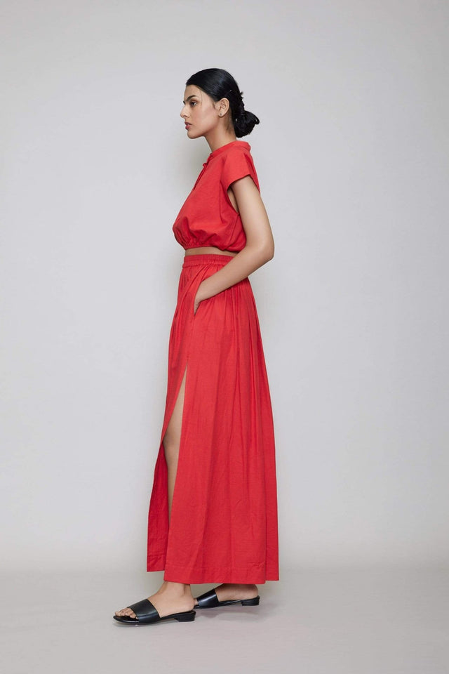 Mati New Sphara Skirt Set - Red (Ready to Ship) - Two-Piece Set - Mizyana