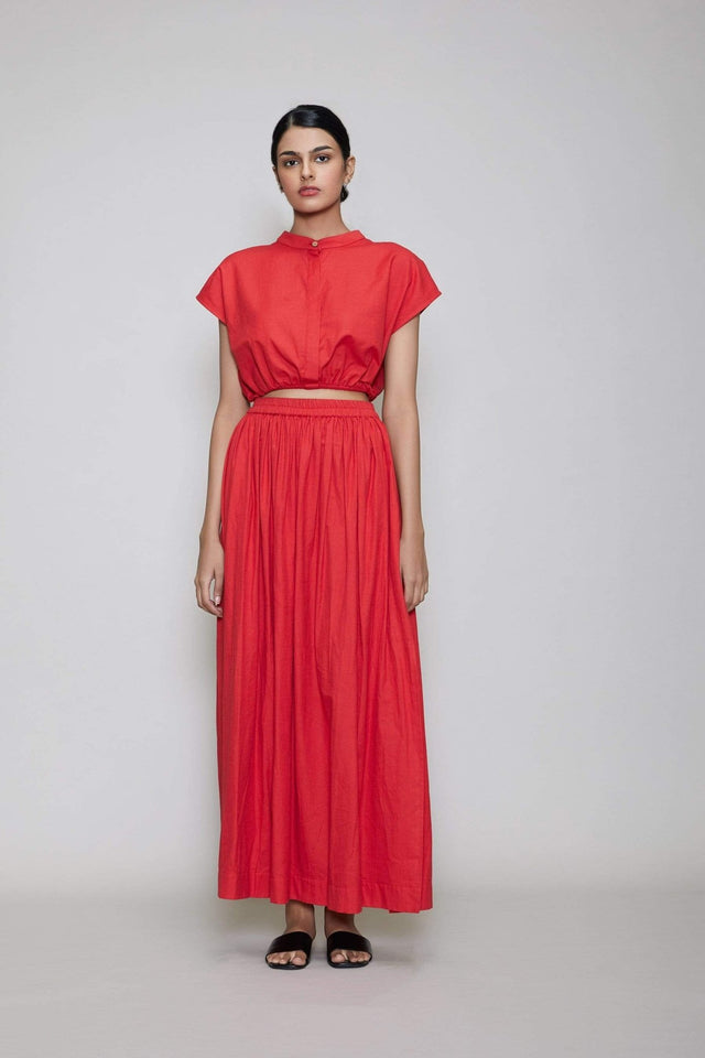 Mati New Sphara Skirt Set - Red (Ready to Ship) - Two-Piece Set - Mizyana