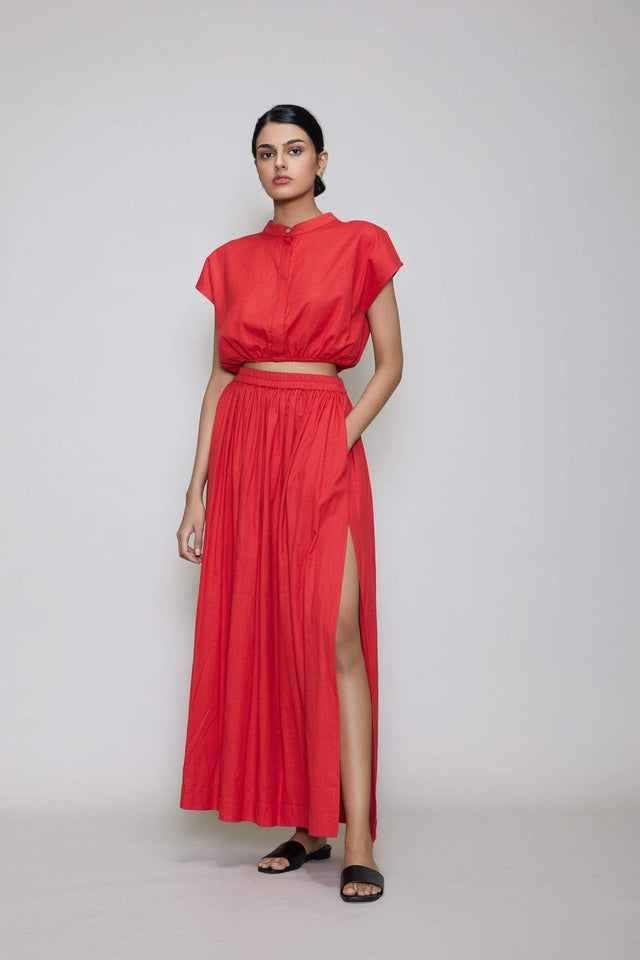 Mati New Sphara Skirt Set - Red (Ready to Ship) - Two-Piece Set - Mizyana