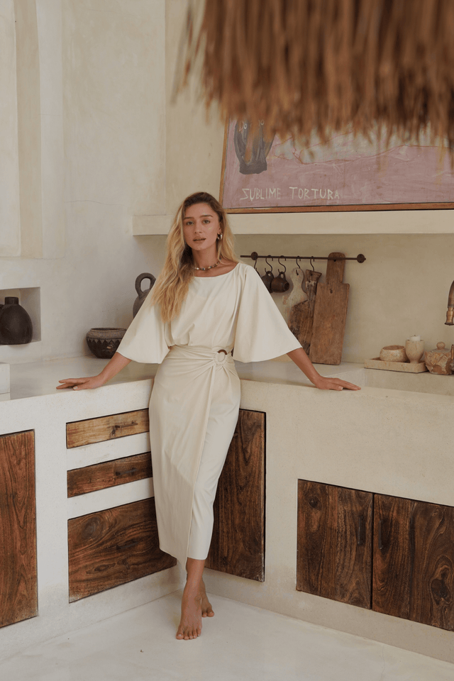Maya swim set with Salma skirt - Cream - Swim Set - Mizyana