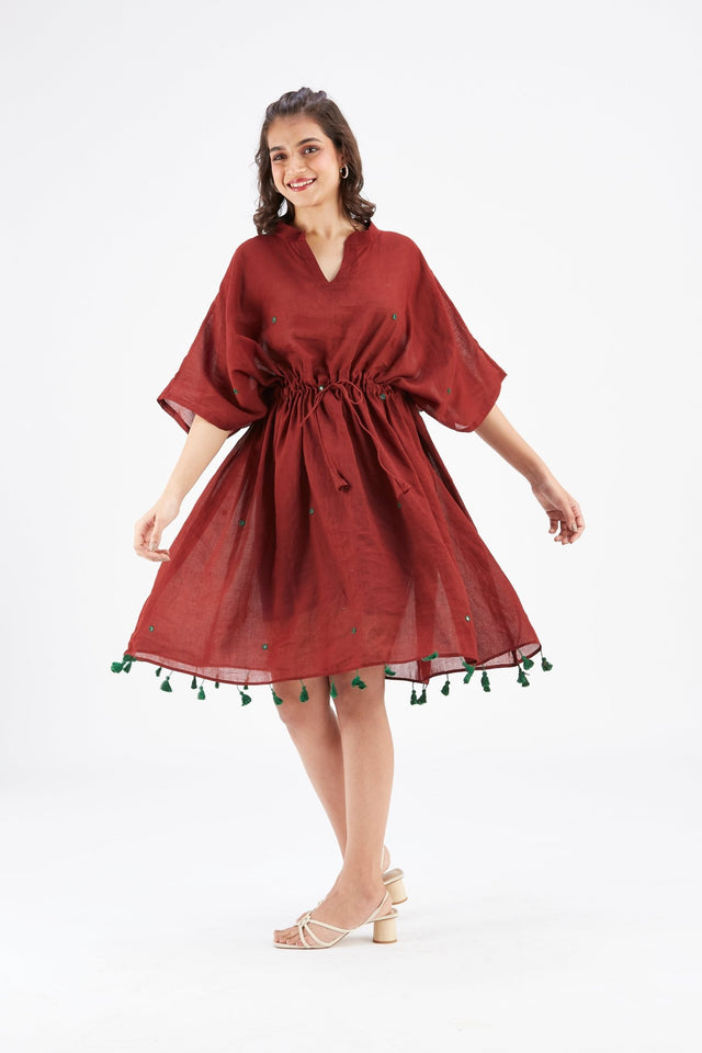 Meira Maroon Kaftan - Kaftan - Mizyana