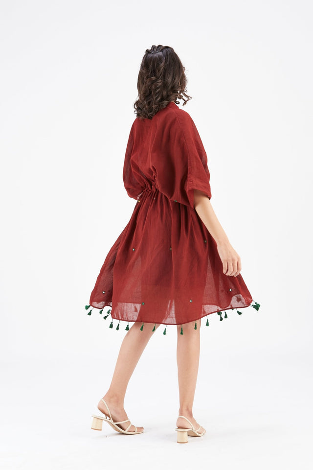 Meira Maroon Kaftan - Kaftan - Mizyana